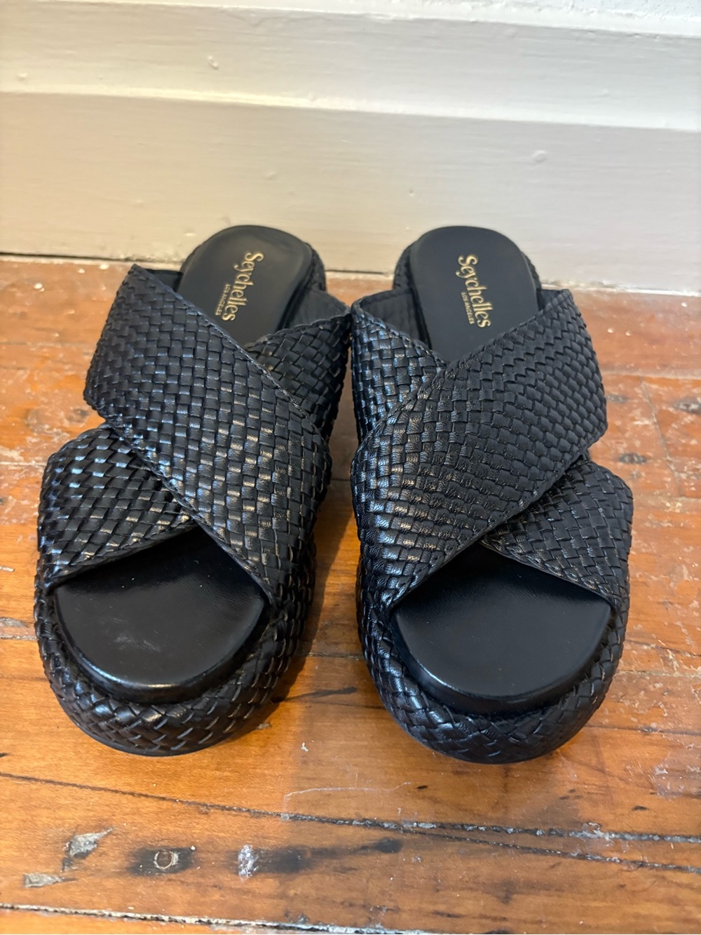 Seychelles Black Woven Slide Sandals - Picture 3 of 6